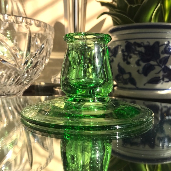 Antique Heisey ‘MOONGLEAM’ Glass Taper Candlestick Holder - Picture 9 of 14